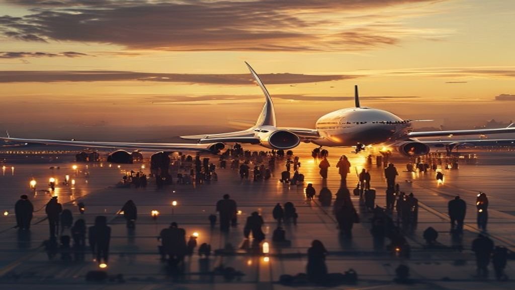 Ilustrasi pesawat carter haji di bandara Jeddah
